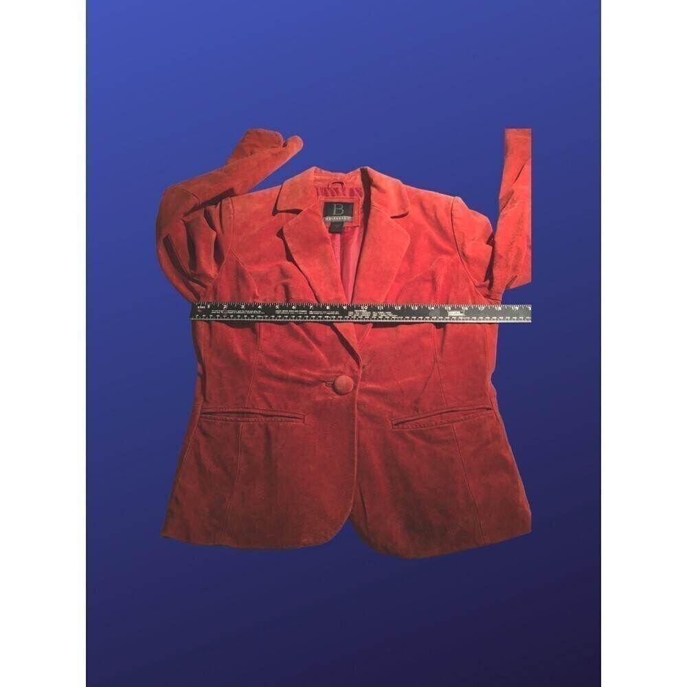 B by BERNARDO 100% SUEDE Blazer Jacket, BURNT ORANGE, WOMEN’S Size S, EUC - Picture 4 of 8